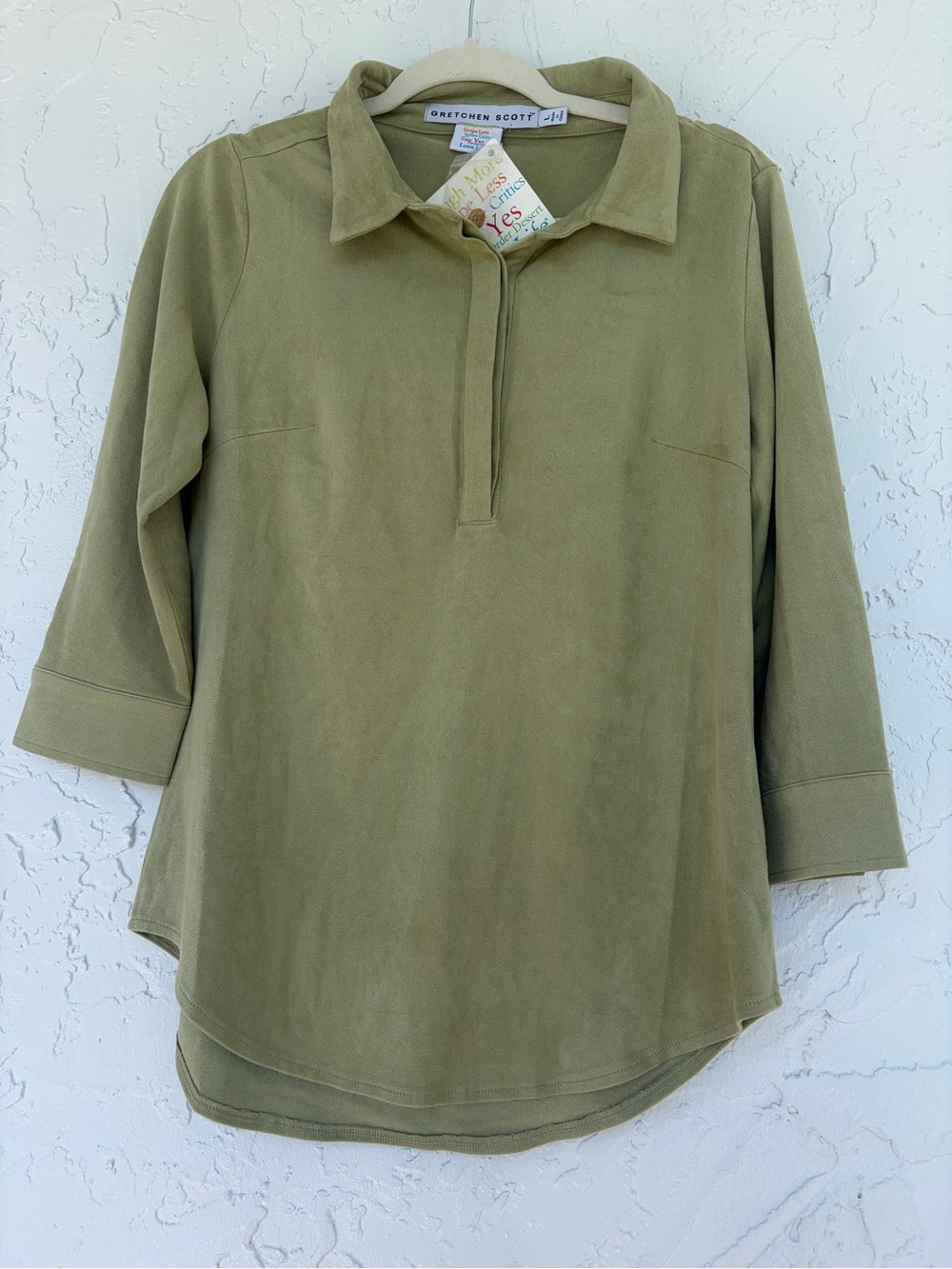 Gretchen Scott Designs NWT Faux Suede Popover Top Tunic